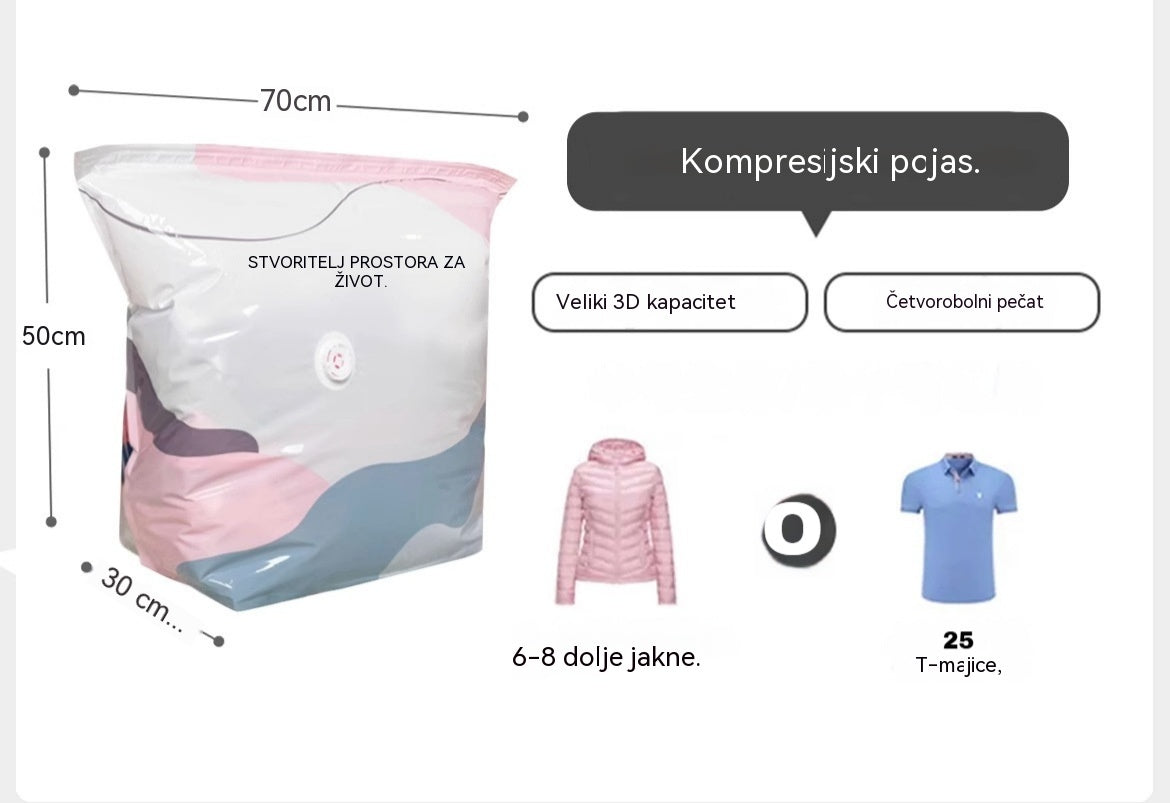 👕📦【5 komada】Kompresijske vrećice za pohranu odjeće, nije potrebno vakuumiranje, ojačani dizajn