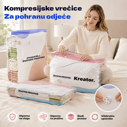 👕📦【5 komada】Kompresijske vrećice za pohranu odjeće, nije potrebno vakuumiranje, ojačani dizajn