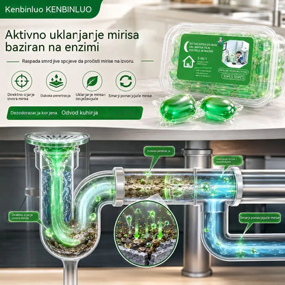 2 pakiranja (100 tableta) 👍Kapsule topljive u vodi za uklanjanje neugodnih mirisa iz odvoda - savršeno rješenje za sprječavanje širenja mirisa u kupaonicama i kuhinjama