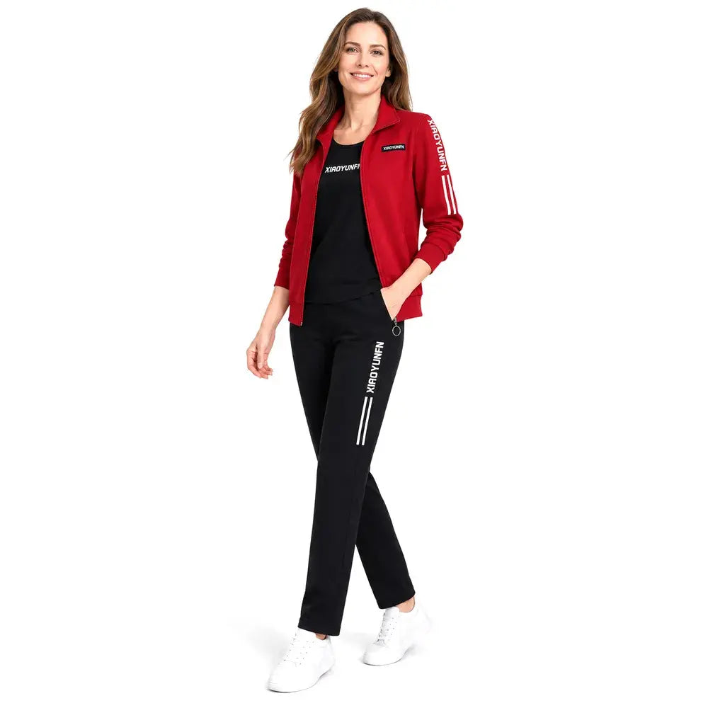 🌸 Elegancija i apsolutna udobnost! Elegantna trenirka od 3 dijela za žene (jakna s patentnim zatvaračem + majica + hlače / Veličine: M-6XL)✨