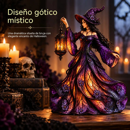 🧙‍♀️ Figurica vještice za Noć vještica u gotičkom stilu (s LED lampionom)