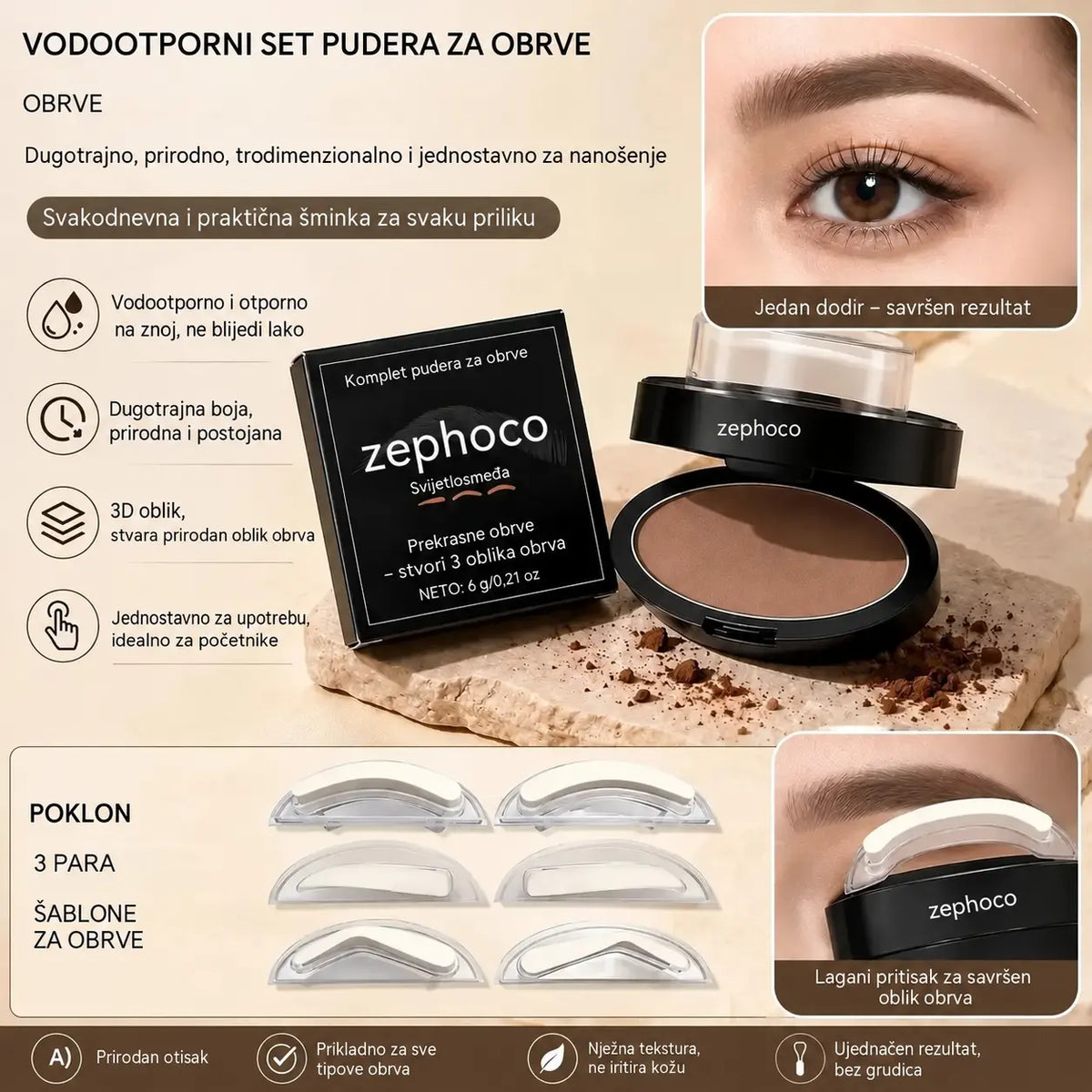 💖💆‍♀️Sada pečiatky a púdru na obočie, obsahuje tri páry pečiatok v tvare obočia