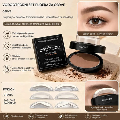 💖💆‍♀️Sada pečiatky a púdru na obočie, obsahuje tri páry pečiatok v tvare obočia