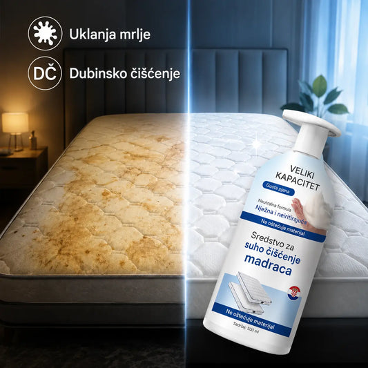 🔥【Akcija – 50% popusta】Sredstvo za čišćenje madraca, ne treba vodu, uklanja mrlje od urina i ostale mrlje na madracima