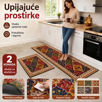 🔥【40cm × 60cm + 40cm × 120cm】🏠 Super upijajuća prostirka za pod, protuklizna, brzo se suši, lijepa i praktična – za dom