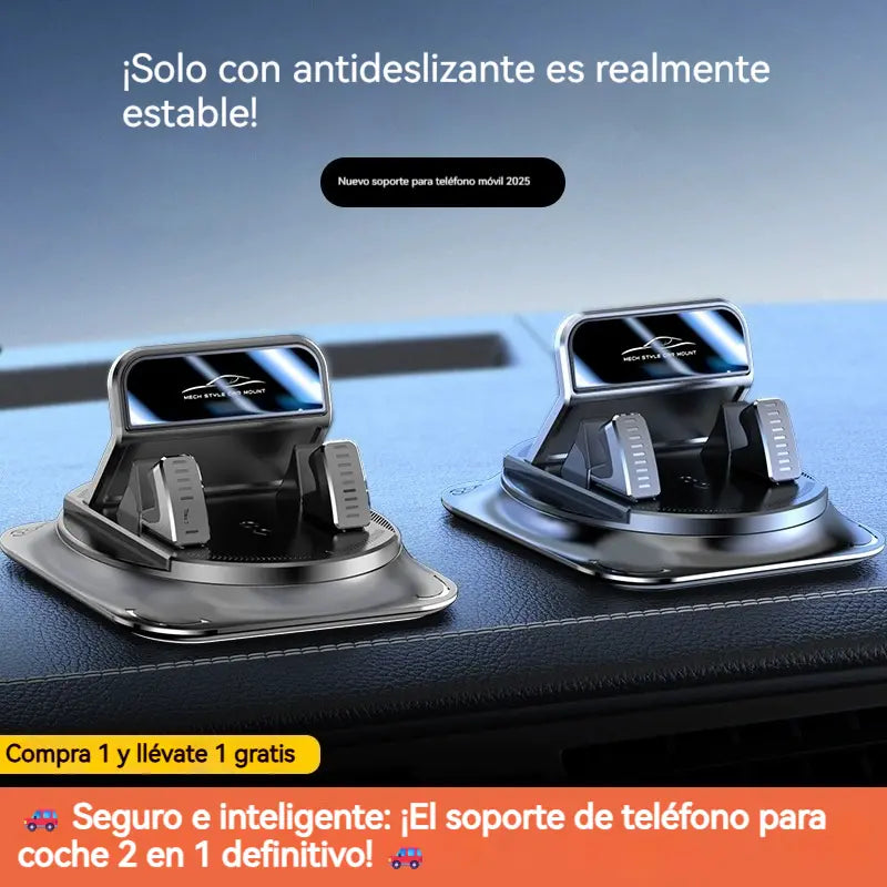 🚗 Soporte para móvil 2 en 1 para coche, giratorio 360° y antideslizante