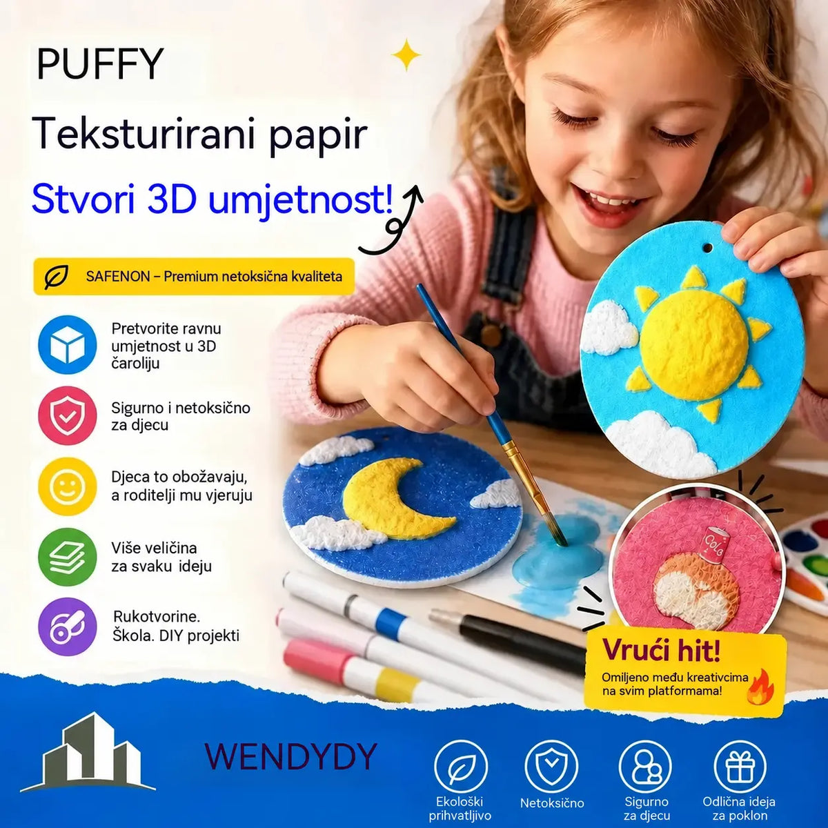 🎁Posebna iznenađujuća ponuda! 🔮Ovladajte čarolijom crtanja! 👩‍🎨Papir za crtanje s teksturom pjene