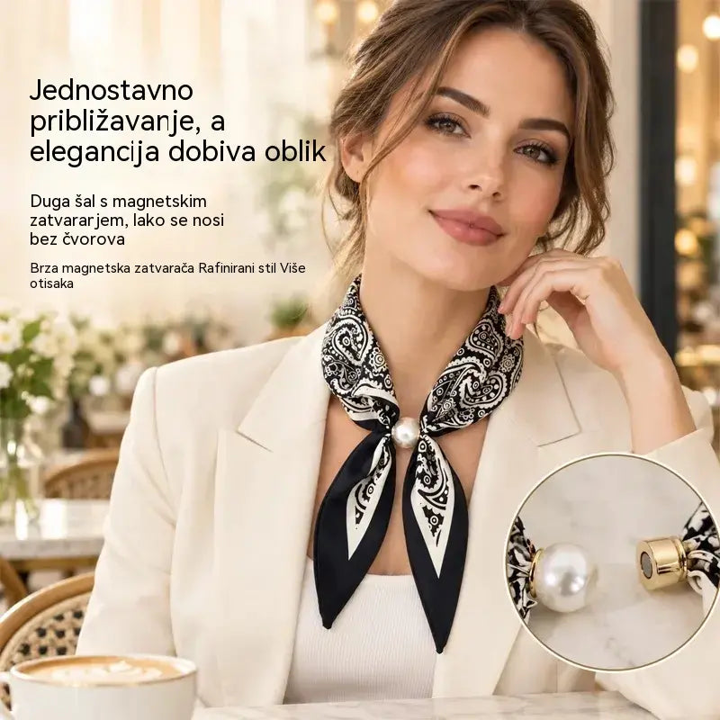 ✨ Paket od 4 uske svilene marama - odišu elegancijom i profinjenošću! Nježna tekstura, svestrane i jednostavne za kombiniranje