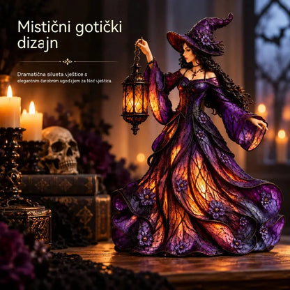 🧙‍♀️ Figurica vještice za Noć vještica u gotičkom stilu (s LED lampionom)