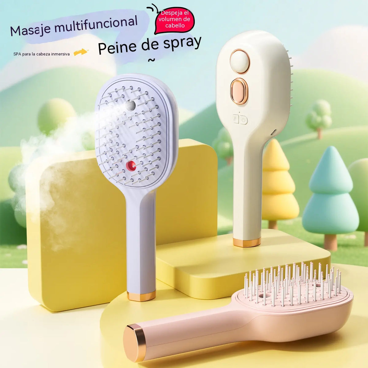 【50%OFF】💖💨Češalj s funkcijom prskanja jednim gumbom za učinkovito sprječavanje zapetljavanja kose.