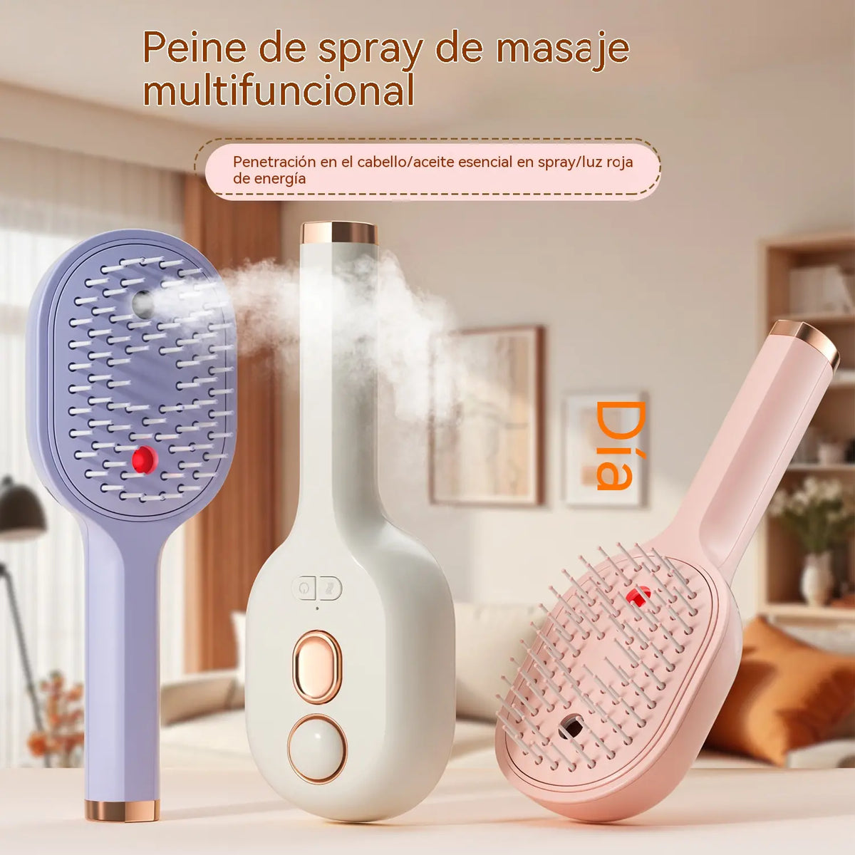 【50%OFF】💖💨Češalj s funkcijom prskanja jednim gumbom za učinkovito sprječavanje zapetljavanja kose.