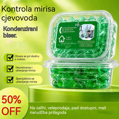 2 pakiranja (100 tableta) 👍Kapsule topljive u vodi za uklanjanje neugodnih mirisa iz odvoda - savršeno rješenje za sprječavanje širenja mirisa u kupaonicama i kuhinjama