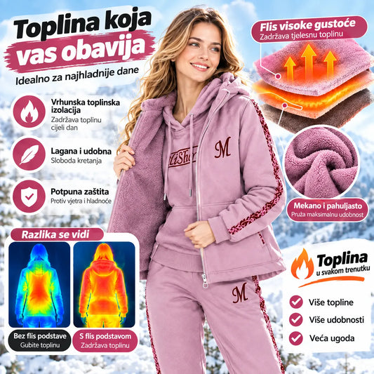 🔥【Duge hlače + majica s kapuljačom + jakna】Novi sportsko-ležerni komplet za jesen/zimu 2026. – podstavljen i topao
