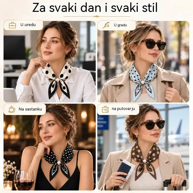 ✨ Paket od 4 uske svilene marama - odišu elegancijom i profinjenošću! Nježna tekstura, svestrane i jednostavne za kombiniranje